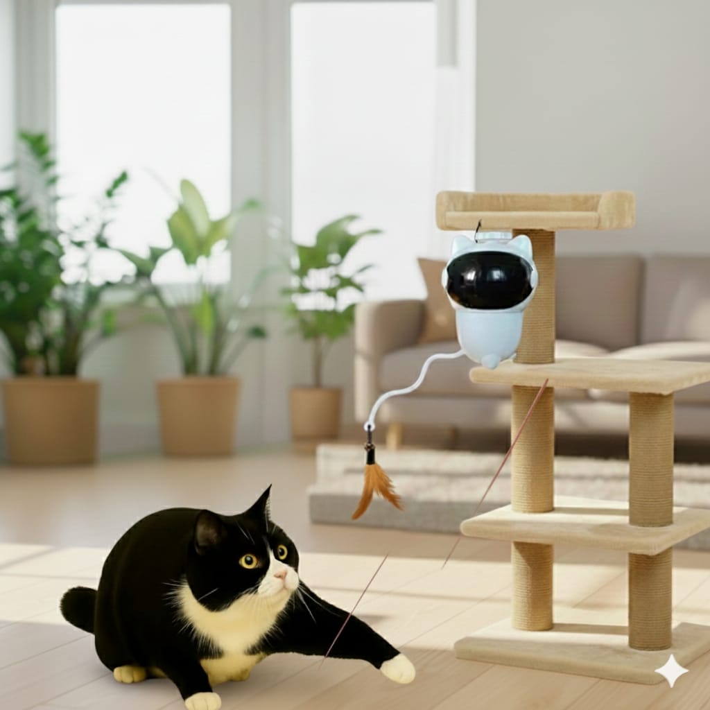 Astronauta Láser 2-en-1 con Pluma para Gatos | Pet Nova - PET NOVA