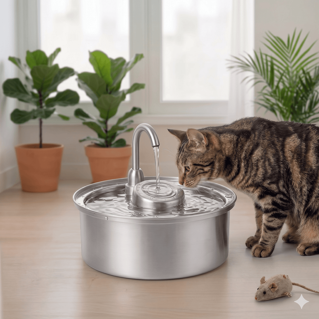 Fuente de Agua Inteligente Acero Inox | Pet Nova - PET NOVA
